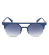Унисекс слънчеви очила с полурамка в синьо-1 снимка