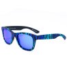 Черни  унисекс слънчеви очила с принт в синьо-0 снимка