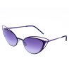 Дамски тъмнолилави слънчеви очила с метална рамка-0 снимка