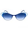 Дамски сини слънчеви очила с метална рамка-1 снимка