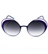 Дамски кръгли тъмнолилави слънчеви очила-1 снимка