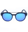 Унисекс слънчеви очила с черна рамка и сини лещи-1 снимка