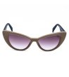 Дамски слънчеви очила  котешко око в светлокафяво -1 снимка