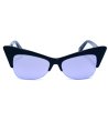 Дамски слънчеви очила котешко око с черна рамка и лилави лещи-1 снимка