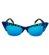 Сини слънчеви очила със зебров принт в сини нюанси-1 снимка