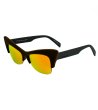 Дамски слънчеви очила котешко око в черно с жълти лещи-0 снимка