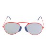Унисекс слънчеви очила с червена метална рамка-1 снимка