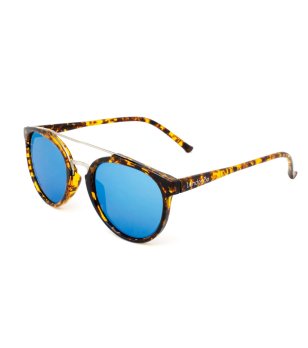 Унисекс слънчеви очила с рамка в кафяво и жълто снимка