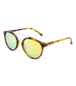 Слънчеви очила с рамка в жълто и кафяво и жълти лещи снимка