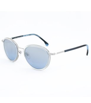 Слънчеви очила с прозрачна рамка и сини лещи снимка