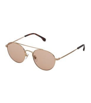 Мъжки слънчеви овални очила в златисто снимка