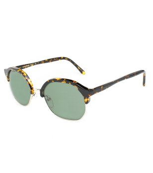 Унисекс слънчеви очила с полурамка в цвят хавана снимка