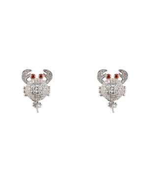 Сребристи обеци с форма на рак снимка