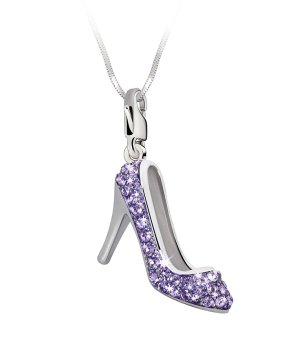 Висулка обувка с лилави кристали снимка