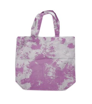 Текстилна чанта с шарки в лилаво и сиво снимка