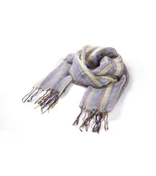 Дамска шал в лилаво и жълто снимка