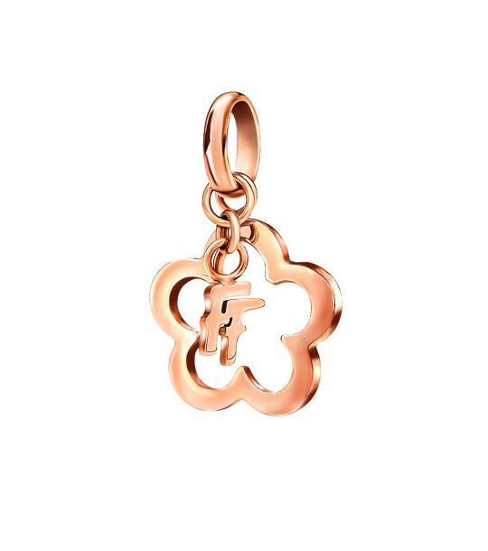 Висулка с цвете в розовозлатисто снимка