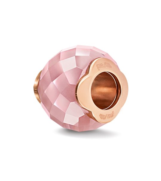 Фасетирана розова висулка за гривна снимка