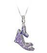 Посребрена висулка с лилави камъни-1 снимка