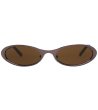 Овални слънчеви очила в кафяво с UVA и UVB защита-1 снимка