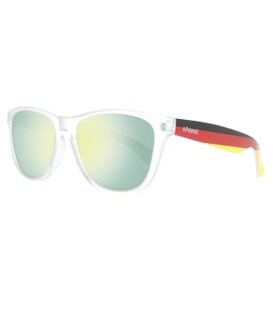 Unisex слънчеви очила в бяло с многоцветни дръжки снимка