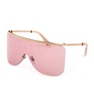 Дамски очила тип маска с розови лещи снимка