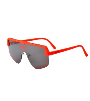 Унисекс слънчеви очила със сиви лещи и оранжеви рамки и дръжки снимка