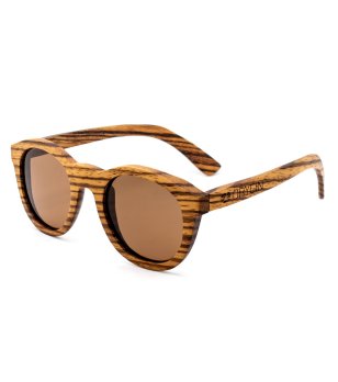 Унисекс слънчеви очила с дървена рамка снимка