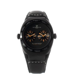 Часовник в черно с двоен циферблат снимка