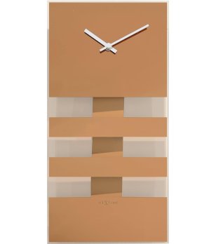 Правоъгълен стенен часовник в бежово снимка
