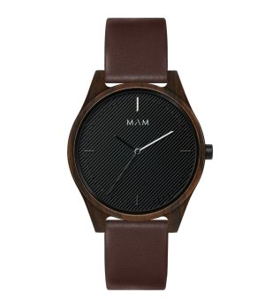 Аналогов кварцов часовник в черно и кафяво снимка