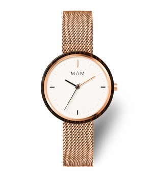 Аналогов часовник с дървен корпус и мрежеста каишка снимка