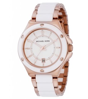 Дамски кварцов часовник в розовозлатисто и бяло снимка