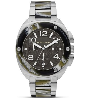 Часовник хронограф в сребристо и зелено снимка