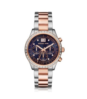 Дамски часовник хронограф в сребристо и розовозлатисто снимка