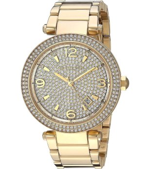 Дамски златист часовник с камъчета снимка