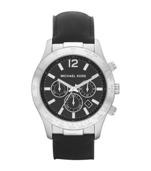 Мъжки аналогов часовник в сребристо и черно снимка