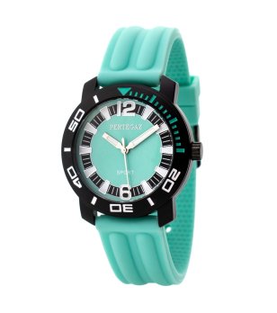 Унисекс спортен часовник в черно и мента снимка