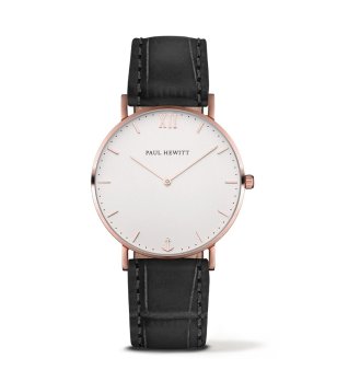 Унисекс часовник с кожена каишка снимка