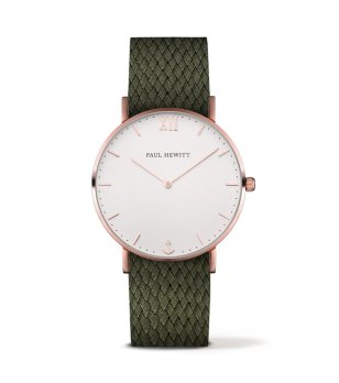 Унисекс кварцов часовник с каишка в зелено снимка