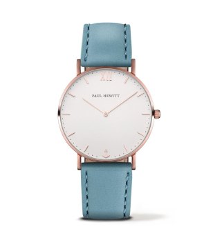 Универсален аналогов часовник с каишка в син нюанс снимка