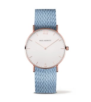 Аналогов часовник с каишка в синьо снимка