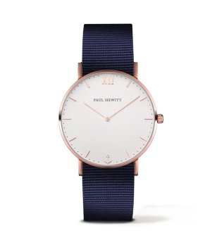 Унисекс аналогов часовник с тъмносиня каишка снимка