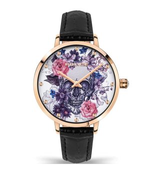 Дамски часовник с принт с черен при циферблата снимка