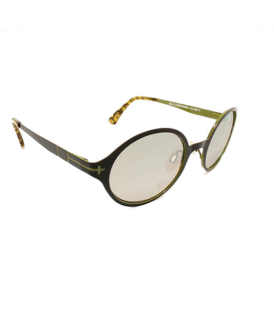 Кръгли слънчеви очила с опушени огледални лещи снимка