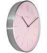 Аналогов стенен часовник в сребристо и розово-1 снимка
