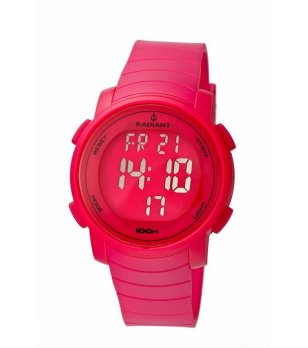 Мултифункционален кварцов часовник в цвят малина снимка