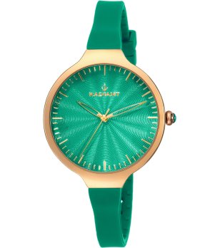 Дамски аналогов часовник в зелено и златисто снимка