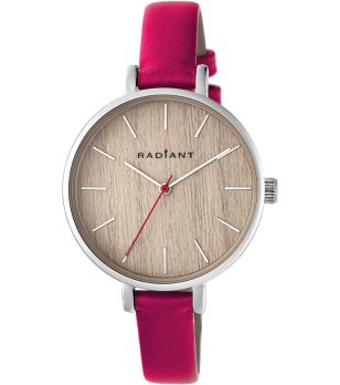 Дамски кварцов часовник в сребристо с цикламена каишка снимка