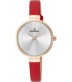 Дамски часовник с аналогов дисплей и червена каишка снимка